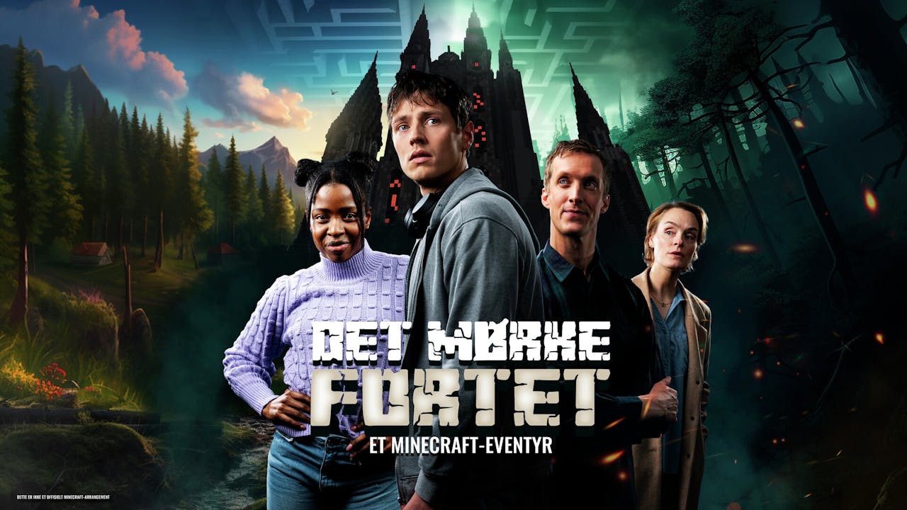 Plakat for Riksteatret: Det mørke fortet - eit Minecraft-eventyr