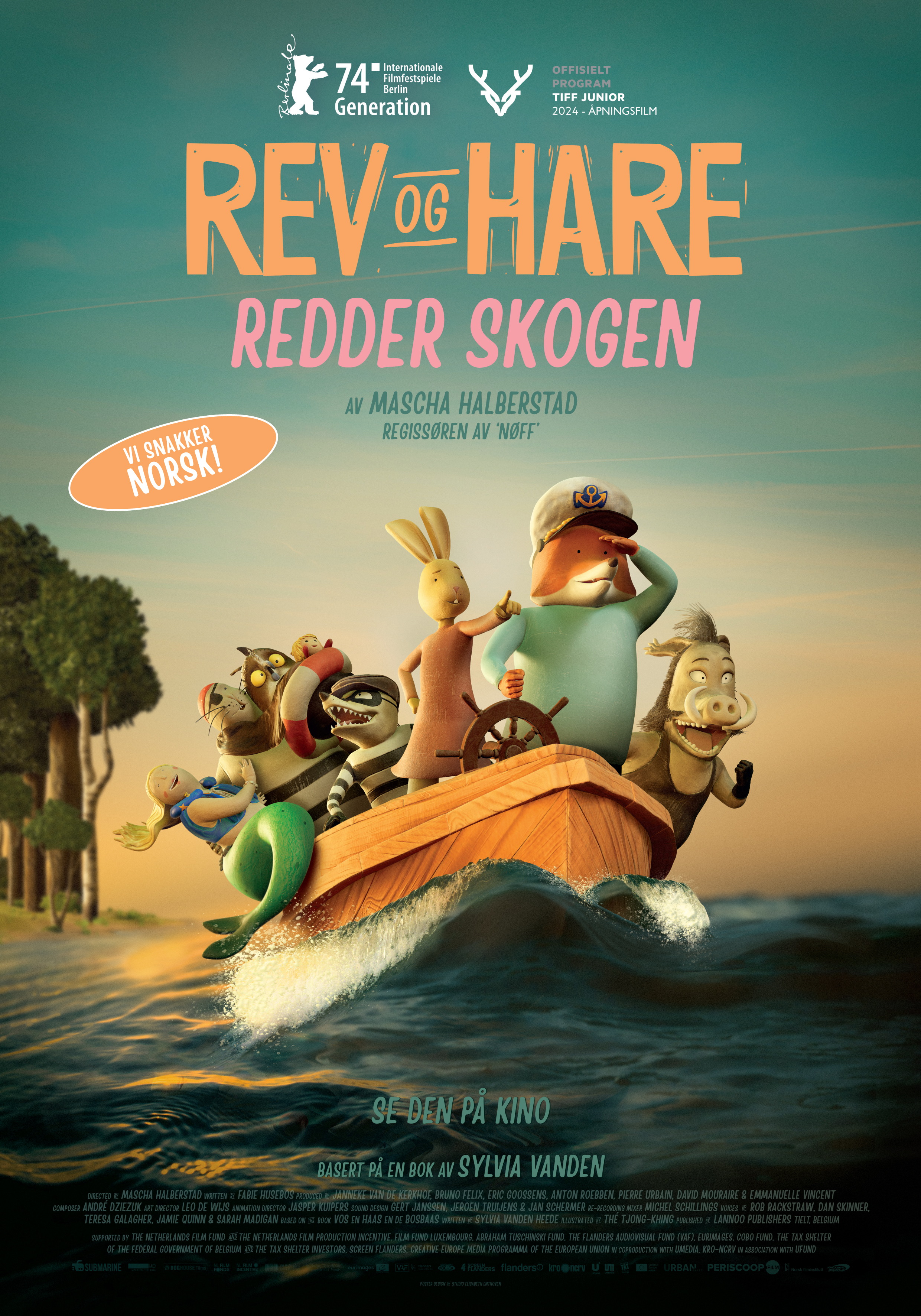 Kinoplakat for Rev og Hare redder skogen (Norsk tale, Norsk tekst)