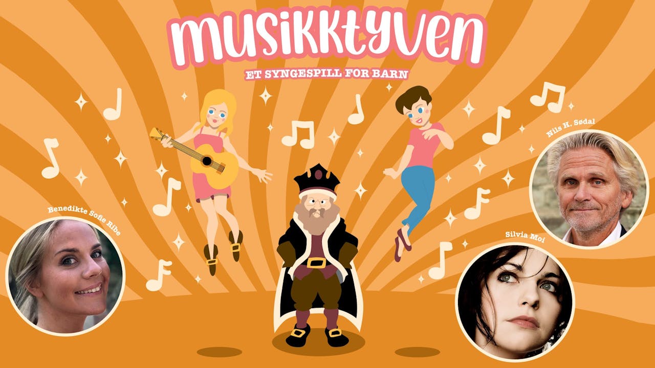 Plakat for Musikktyven - gratis syngespel på familielaurdag