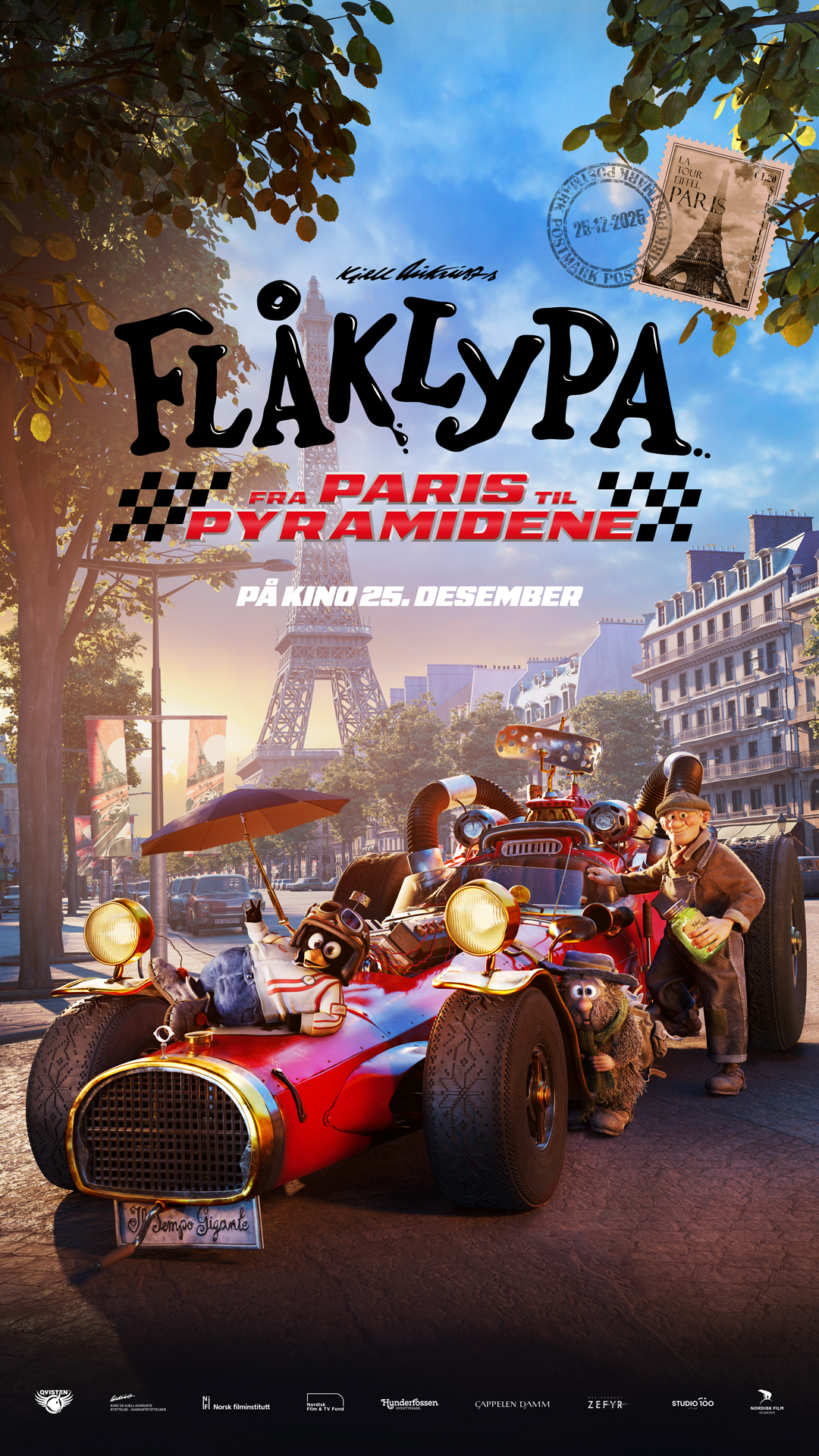 Kinoplakat for Flåklypa - Fra Paris til pyramidene