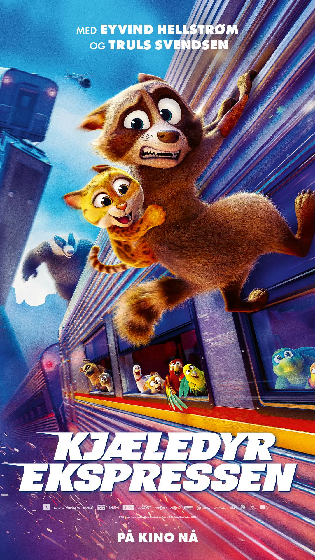 Kinoplakat for Kjæledyrekspressen (Norsk tale, norsk tekst)