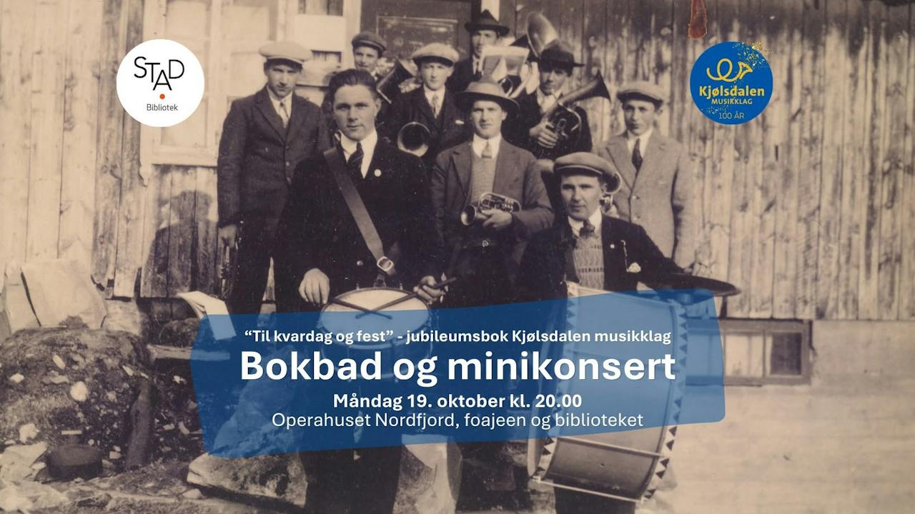 Plakat for Minikonsert og bokbad - Kjølsdalen musikklag